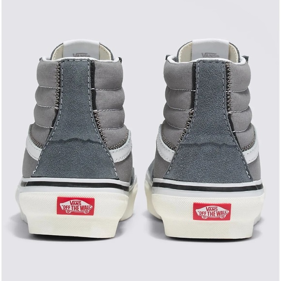 New~~Vans SK8 High Gray Canvas Leather Men’s Size 6.5 or W’s Size 8~~High Top 🩶 - Picture 4 of 7